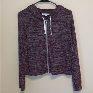 Heathered American Eagle Zip-Up Hoodie